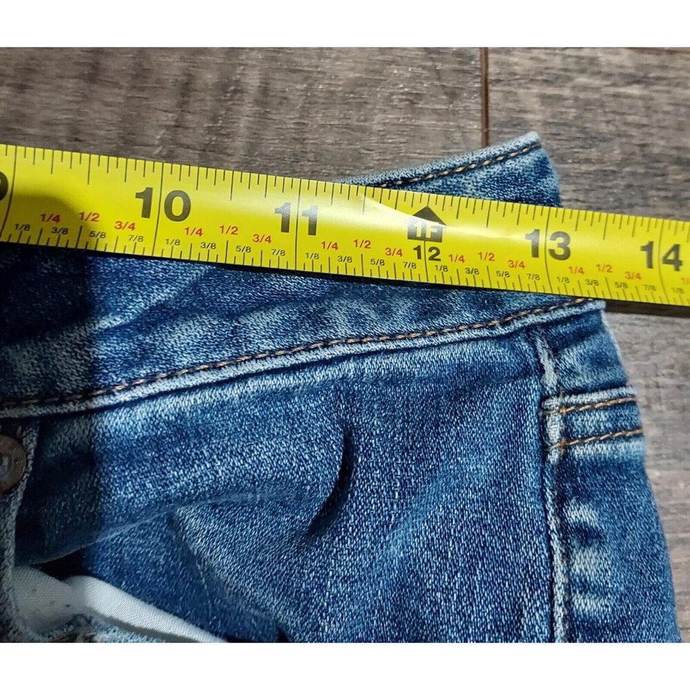 American Eagle Super Stretch X Skinny Denim Jeans Size 2 Long Slight Distressed - Picture 4 of 11
